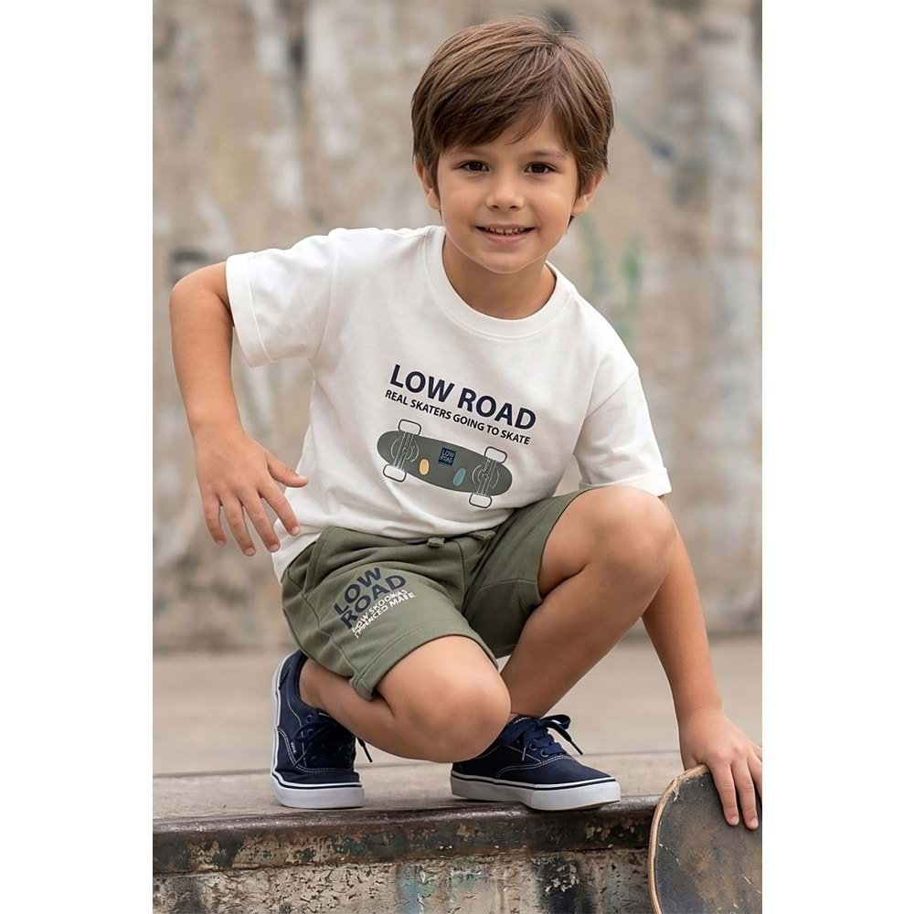 7773 ÇOCUK PENYE SIRTI BASKILI ŞORTLU TAKIM