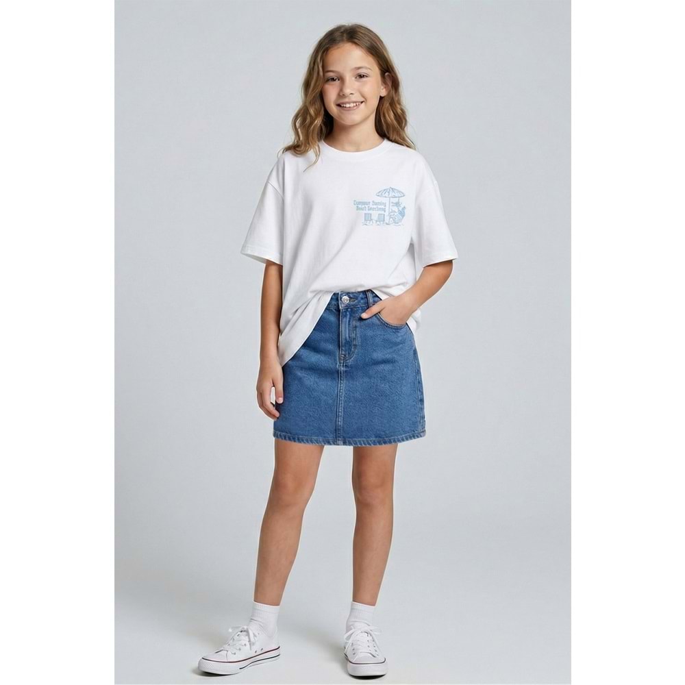 0343 ÇOCUK SIRTI BASKILI PENYE TİŞÖRT