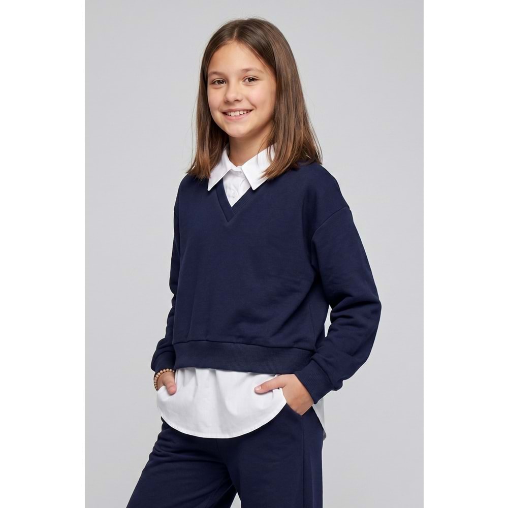 M 5409 GÖMLEK YAKALI SWEAT