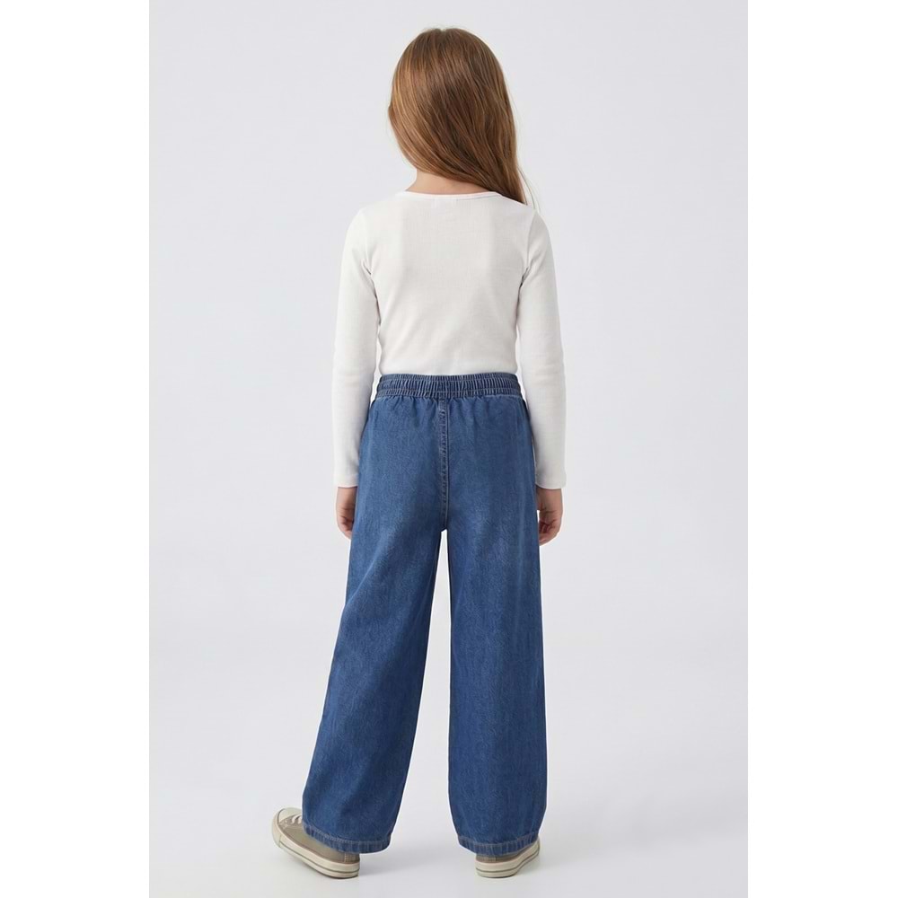 M0815-0816 VİSKON TENSEL LİKRALI BELİ LASTİKLİ ÇOCUK DENİM PANTOLON