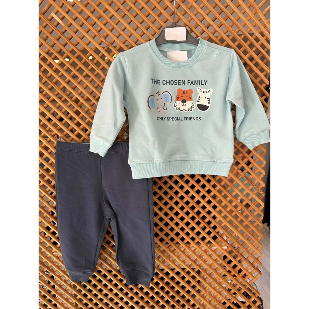 4170 PAMUKLU PENYE ÖNÜ BASKI DETAY EŞOFMAN BEBE TAKIM