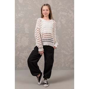 0386 ÇOCUK ÖRGÜ CROP BLUZ