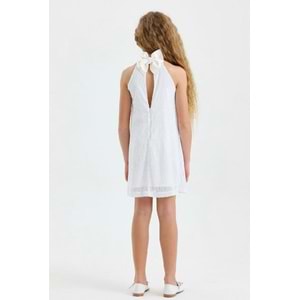 50803 ÇOCUK HALTER YAKA PAYETLİ ELBİSE