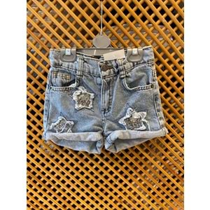 0686 ÇOCUK YILDIZLI KOT ŞORT