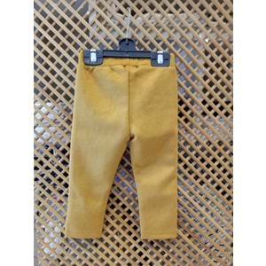 1158 ÇOCUK DİKİŞ DETAYLI SÜET TAYT (HARDAL)