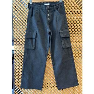 23022 ÇOCUK TAŞLI KARGO CEPLİ BOL PAÇA PANTOLON - PD KIDS
