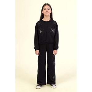 9842 ÇOCUK YILDIZ NAKIŞLI MEVSİMLİK EŞOFMAN TAKIMI