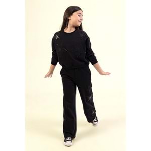 9842 ÇOCUK YILDIZ NAKIŞLI MEVSİMLİK EŞOFMAN TAKIMI