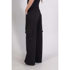 411 ÇOCUK KARGO CEPLİ KOT PANTOLON - ÇOCUK - SİYAH - 9/10