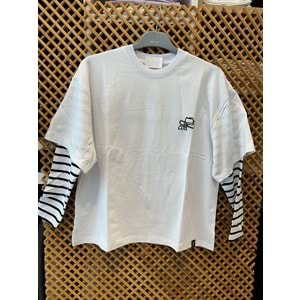 225240 ÇOCUK ÇİFT KOLLU ARKASI NAKIŞLI TİŞÖRT