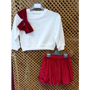 0278 ÇOCUK TAŞ DETAY BALON ETEKLİ SWEAT TAKIM