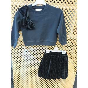 0278 ÇOCUK TAŞ DETAY BALON ETEKLİ SWEAT TAKIM