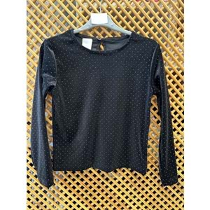 9939 ÇOCUK TAŞLI KADİFE BLUZ