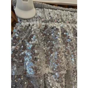 4953 ÇOCUK İÇİ PAMUK ASTAR BELİ LASTİKLİ PAYETLİ ETEK