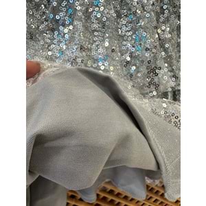 4953 ÇOCUK İÇİ PAMUK ASTAR BELİ LASTİKLİ PAYETLİ ETEK