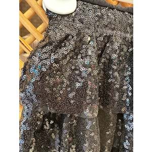 4953 ÇOCUK İÇİ PAMUK ASTAR BELİ LASTİKLİ PAYETLİ ETEK