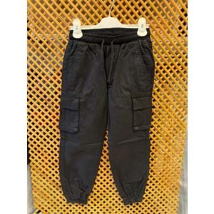 J9140914 ÇOCUK DOKUMA KARGO CEPLİ JOGGER PANTOLON