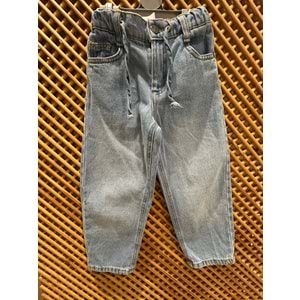 4138 ÇOCUK ARKA BEL LASTİKLİ ÖNDEN BAĞLAMALI YUMUŞAK KOT PANTOLON