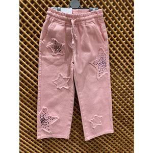 0674 ÇOCUK PAYETLİ YILDIZ APLİKELİ KOT PANTOLON