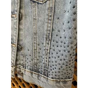 9905 ÇOCUK TAŞ DETAYLI KOT CEKET