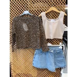 4972 ÇOCUK PAYETLİ FİLE BLUZ