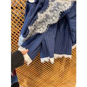 5001-5003 ÇOCUK DANTEL DETAY BELİ LASTİKLİ ŞORT ETEK CEKET TAKIM