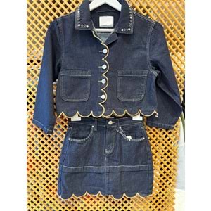 26105 ÇOCUK YAKA VE ETEK UCU DETAYLI KOT CEKET