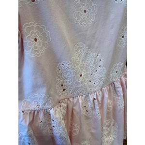 70416 ÇOCUK FİSTO KUMAŞ BALON KOL ÖNDEN DÜĞMELİ ELBİSE