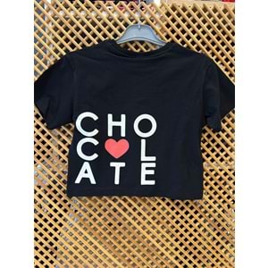 0767 CHOCOLATE ÖNÜ VE ARKASI BASKILI TİŞÖRT