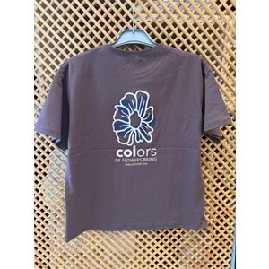 31387 ÇOCUK ÖNÜ VE SIRTI ÇİÇEK BASKILI TİŞÖRT