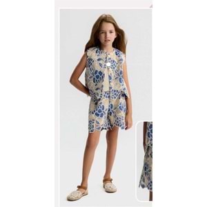 11306 ÇOCUK ASKILI BADİ YELEK ŞORT DANTELLİ 3 LÜ TAKIM