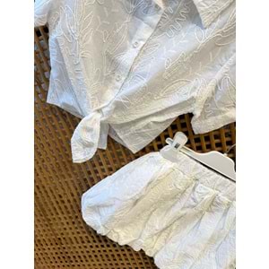 0789 ÇOCUK BAĞLAMALI GÖMLEK BALON ETEK TAKIM