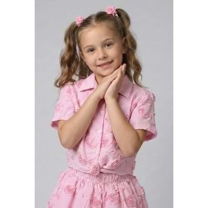 0789 ÇOCUK BAĞLAMALI GÖMLEK BALON ETEK TAKIM