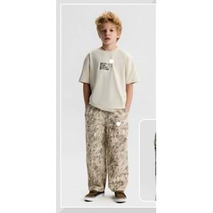 41305-61309 ÇOCUK DESENLİ BOL PANTOLON SIRTI BASKILI TİŞÖRT TAKIM