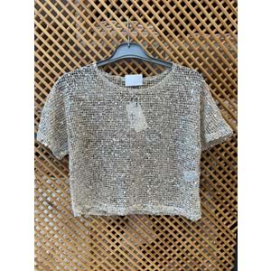 2319 ÇOCUK PAYETLİ KISA KOLLU FİLE BLUZ