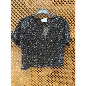 2319 ÇOCUK PAYETLİ KISA KOLLU FİLE BLUZ