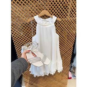 DSL0515 ÇOCUK PİLELİ ŞİFON UÇUŞ UÇUŞ ELBİSE