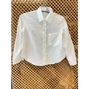 2359 ÇOCUK KIRIŞIK KUMAŞ OVERSIZE GÖMLEK