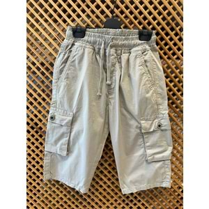 J8560914 ÇOCUK İNCE DOKUMA KUMAŞ KARGO CEPLİ ŞORT