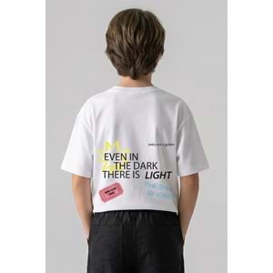 7780 ÇOCUK ÖNÜ VE ARKASI YAZILI BASKILI TİŞÖRT