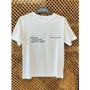 7780 ÇOCUK ÖNÜ VE ARKASI YAZILI BASKILI TİŞÖRT