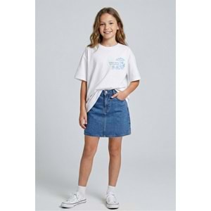 0754-0755 ÇOCUK BELDEN AYARLI KOT ŞORT ETEK