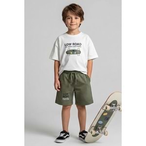 7773 ÇOCUK PENYE SIRTI BASKILI ŞORTLU TAKIM