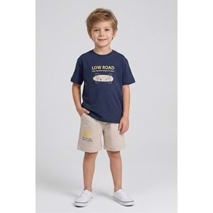 7773 ÇOCUK PENYE SIRTI BASKILI ŞORTLU TAKIM