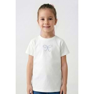 0347 ÇOCUK MAVİ NAKIŞLI SIRT BASKILI TİŞÖRT