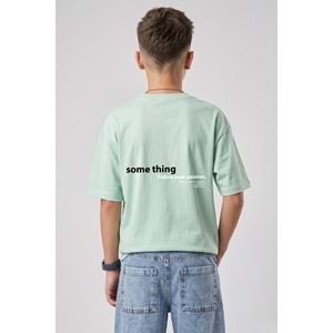 7779 ÇOCUK SIRT BASKILI MİNT RENGİ TİŞÖRT