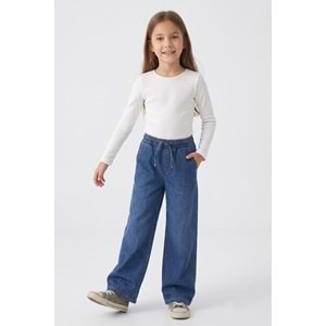 M0815-0816 VİSKON TENSEL LİKRALI BELİ LASTİKLİ ÇOCUK DENİM PANTOLON