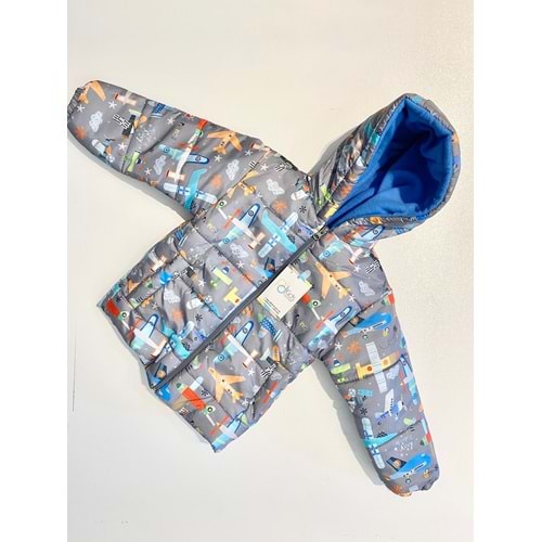 386075 ERKEK ÇOCUK UÇAK DESENLİ MONT 5/8