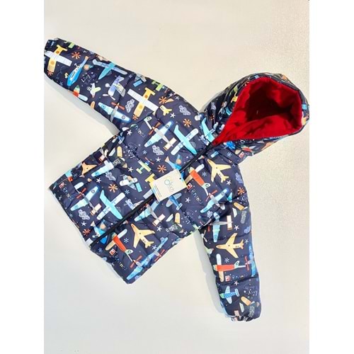 386075 ERKEK ÇOCUK UÇAK DESENLİ MONT 5/8