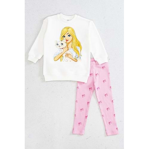 9743 BARBIE KEDİ BASKILI TAKIM 3/8